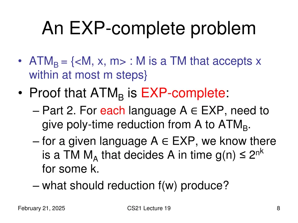 an exp complete problem 2