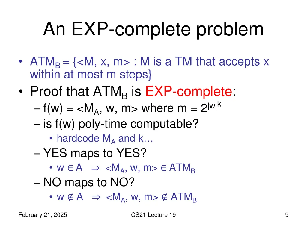 an exp complete problem 3