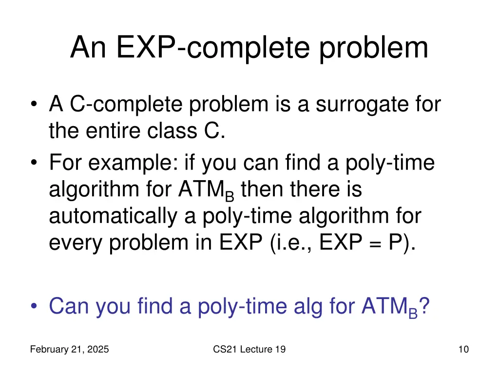 an exp complete problem 4