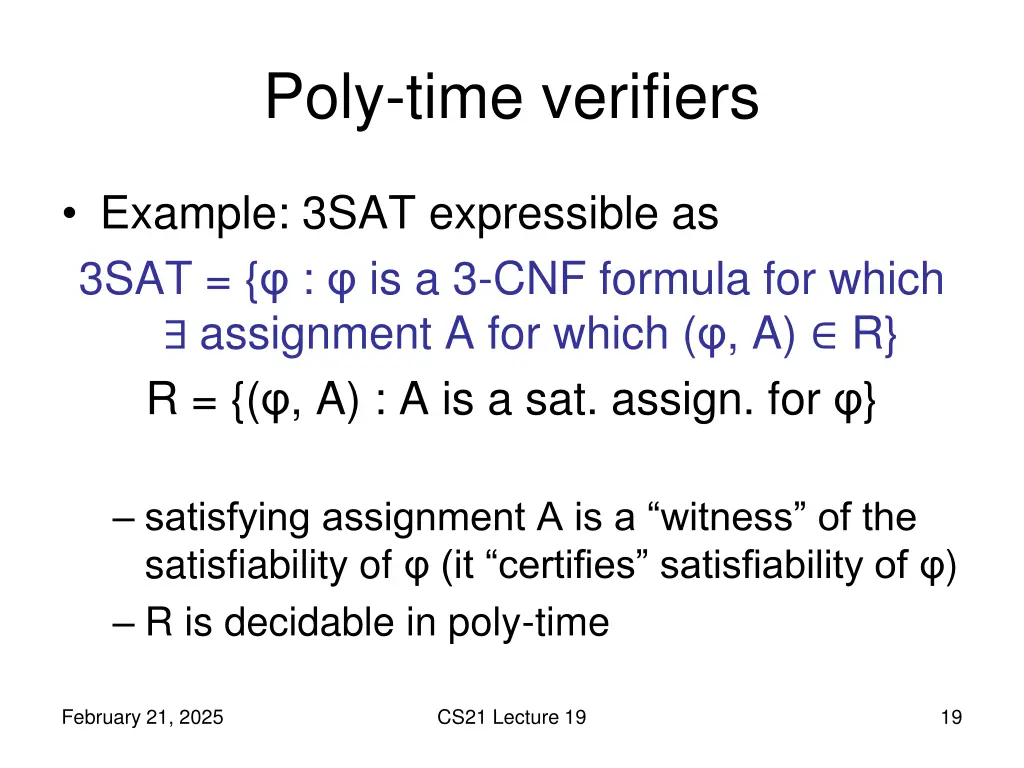 poly time verifiers 1