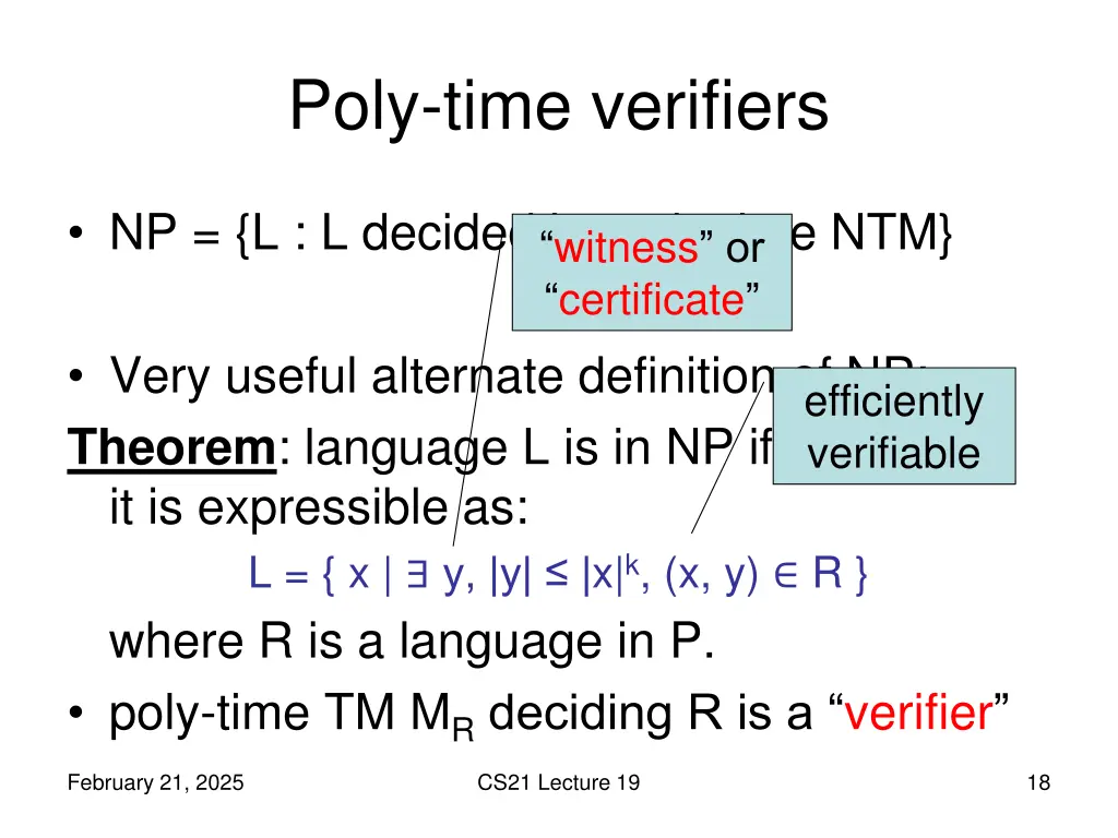 poly time verifiers
