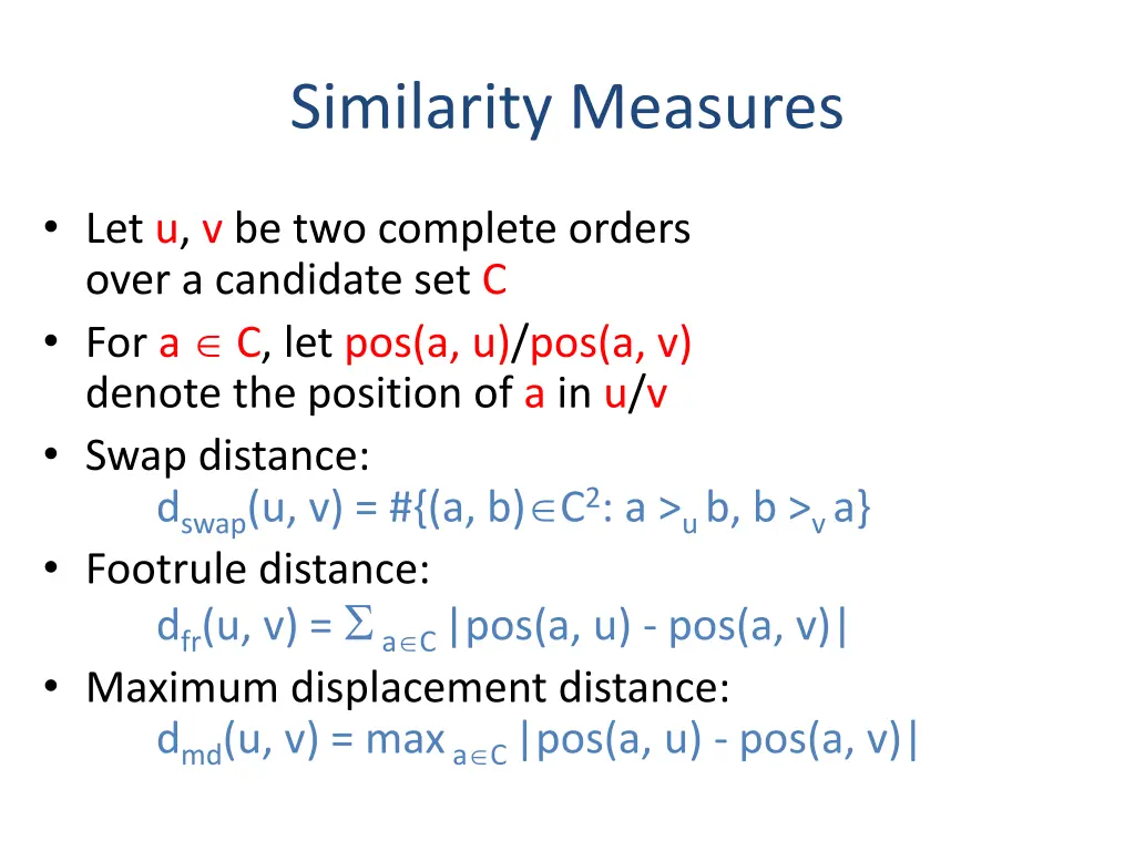 similarity measures