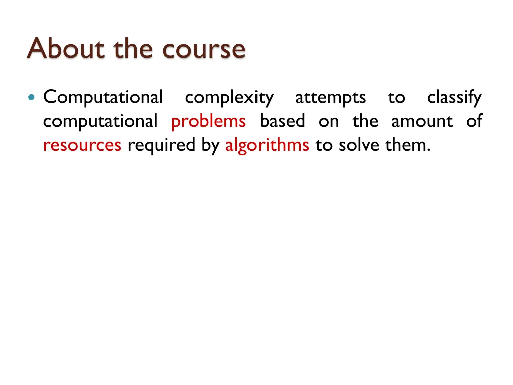 about the course