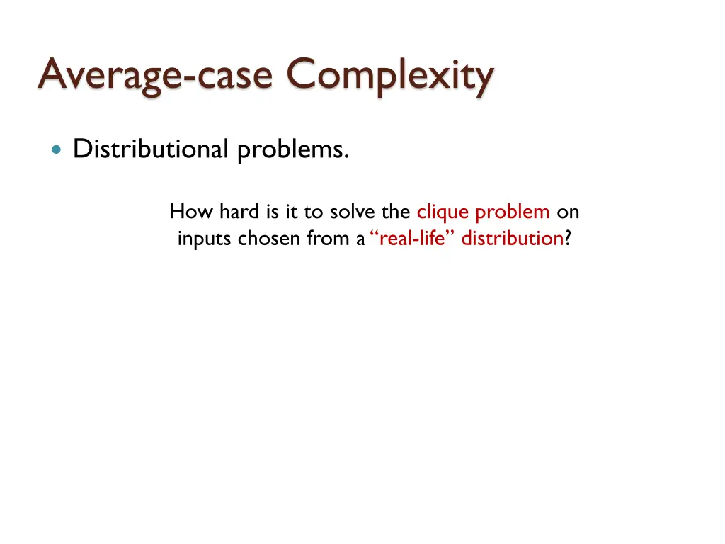average case complexity 1