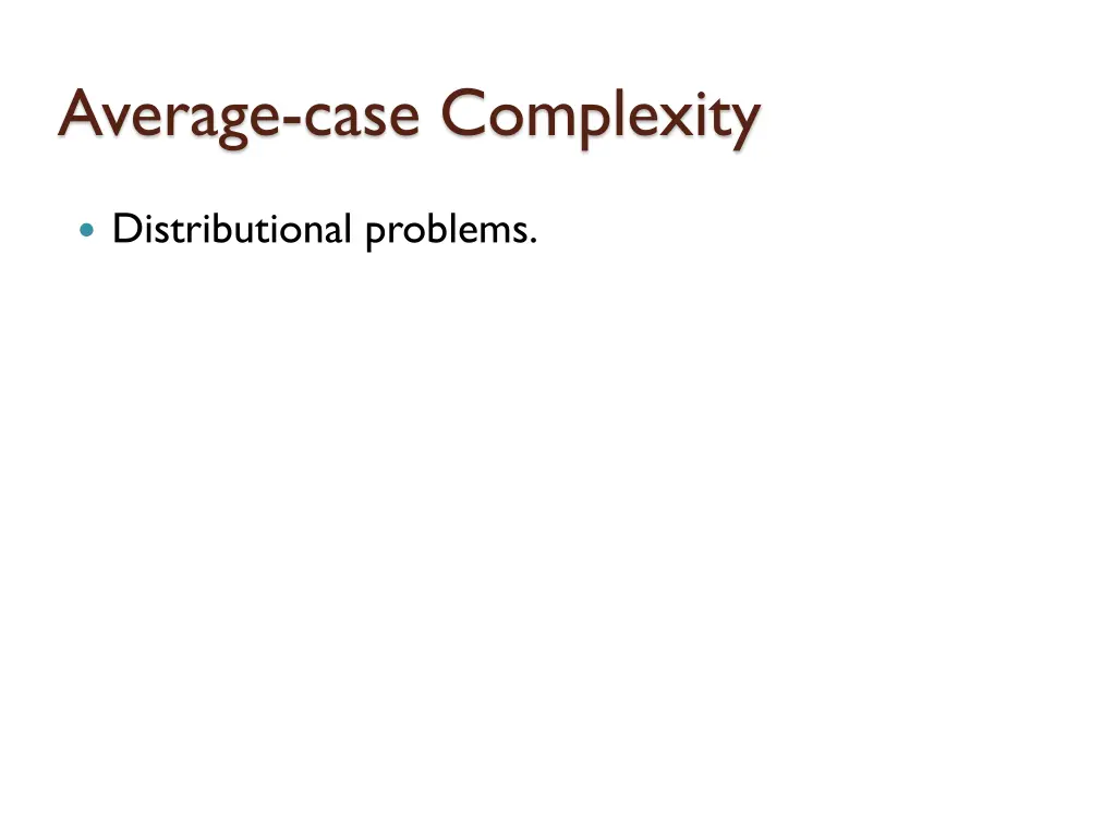 average case complexity