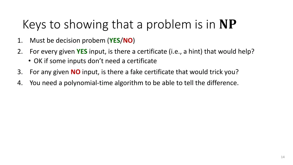 keys to showing that a problem is in