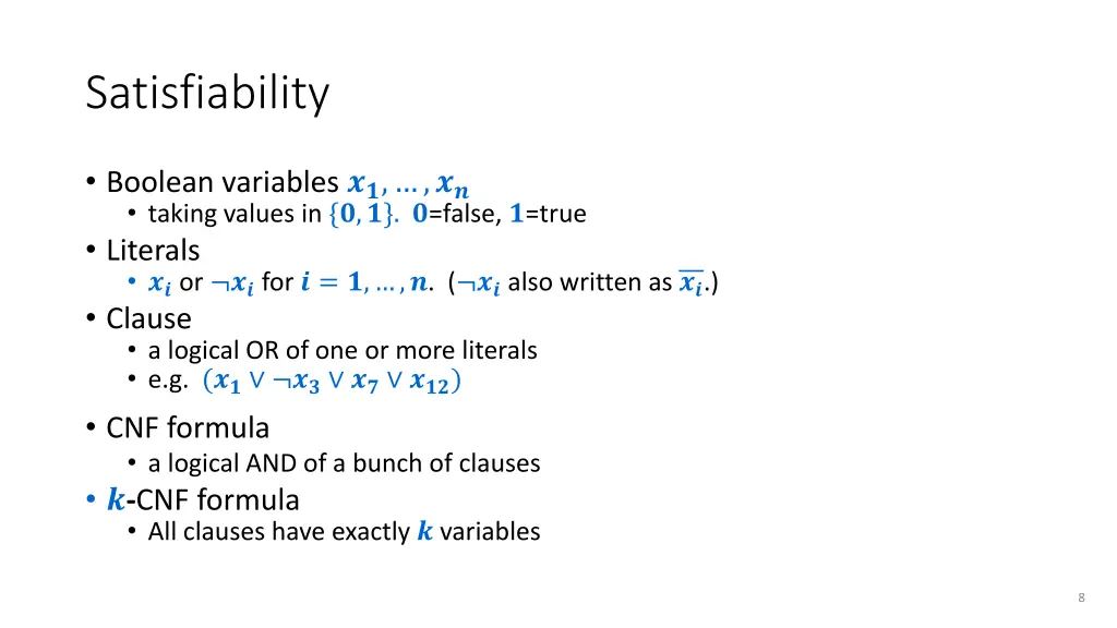 satisfiability