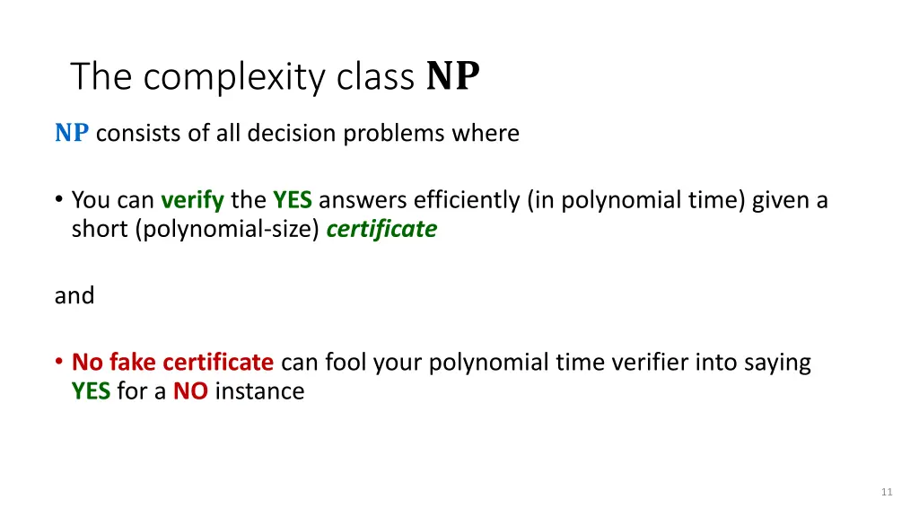 the complexity class