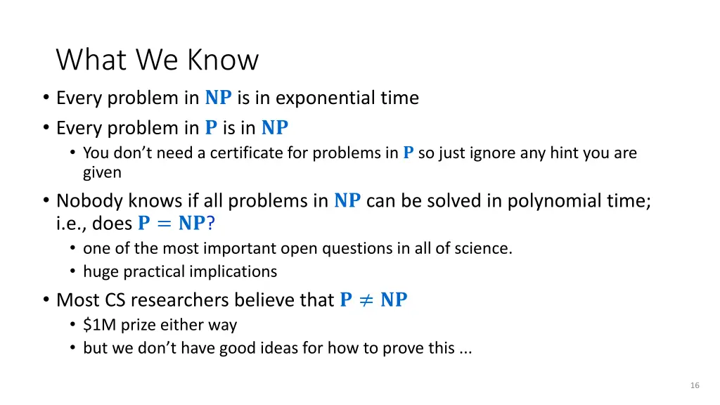what we know every problem in is in exponential