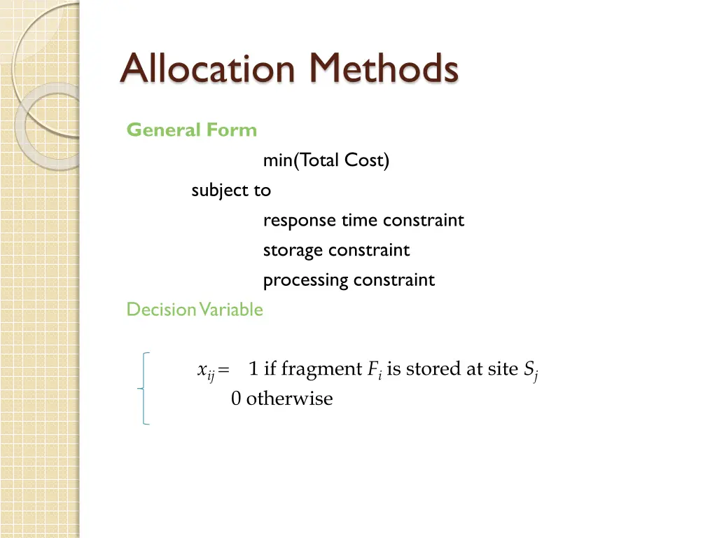 allocation methods