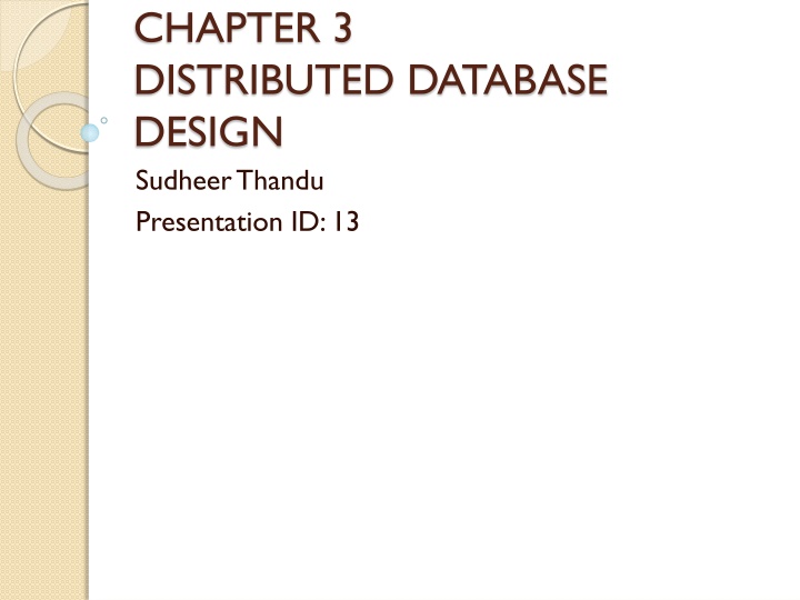 chapter 3 distributed database design