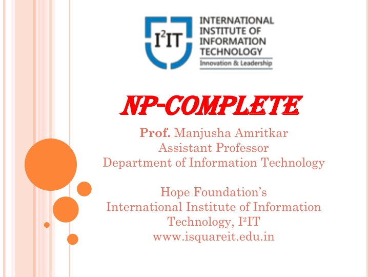 np np complete complete prof manjusha amritkar