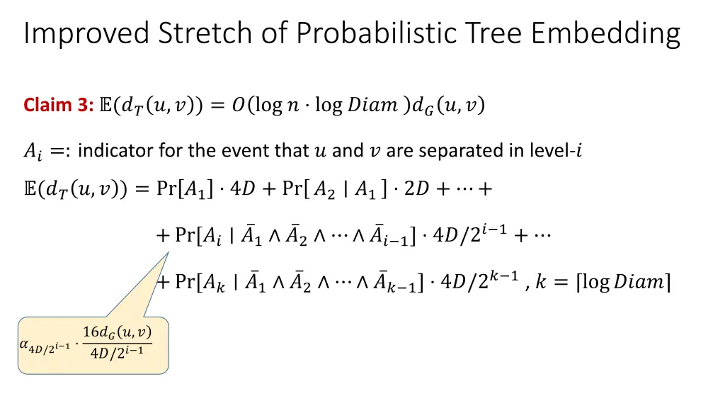improved stretch of probabilistic tree embedding