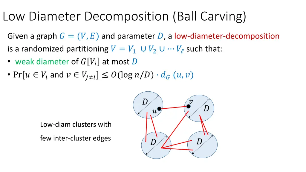 low diameter decomposition ball carving