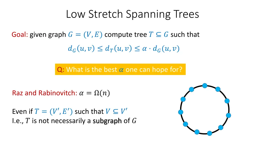 low stretch spanning trees
