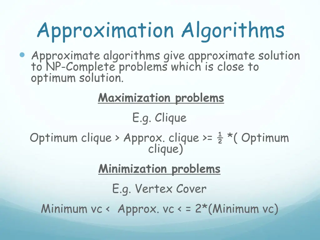 approximation algorithms