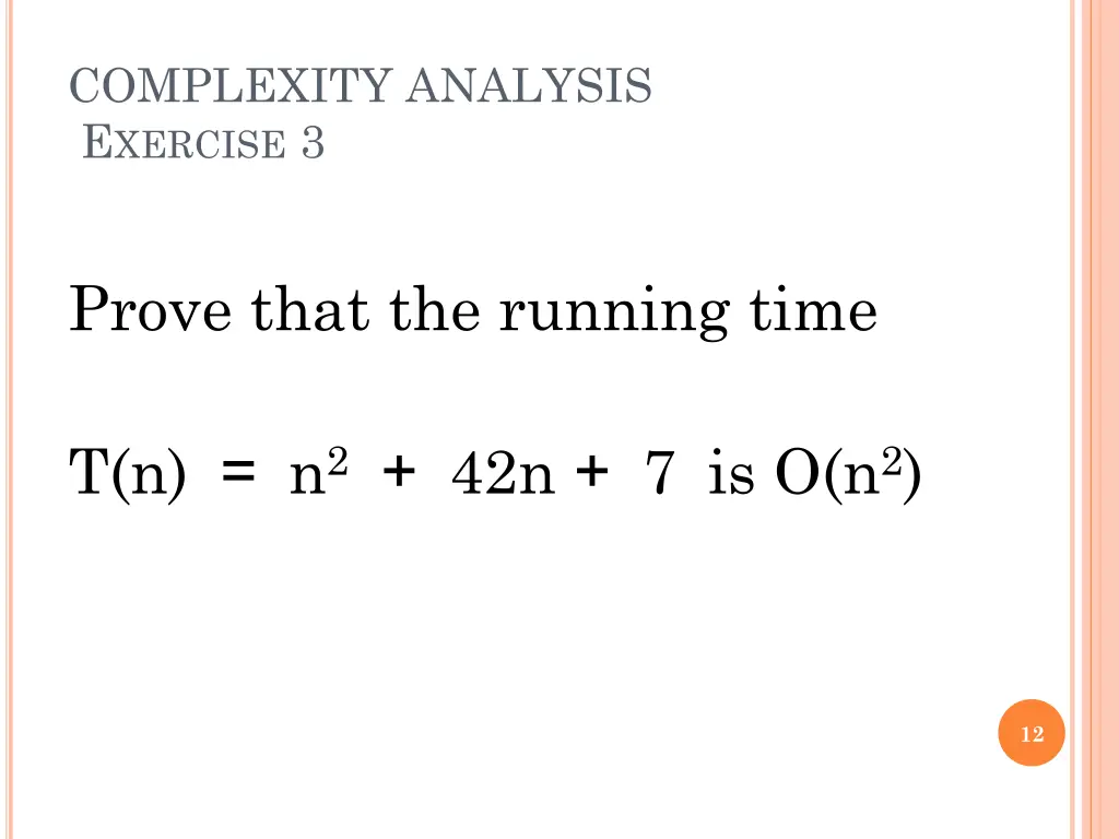 complexity analysis e xercise 3