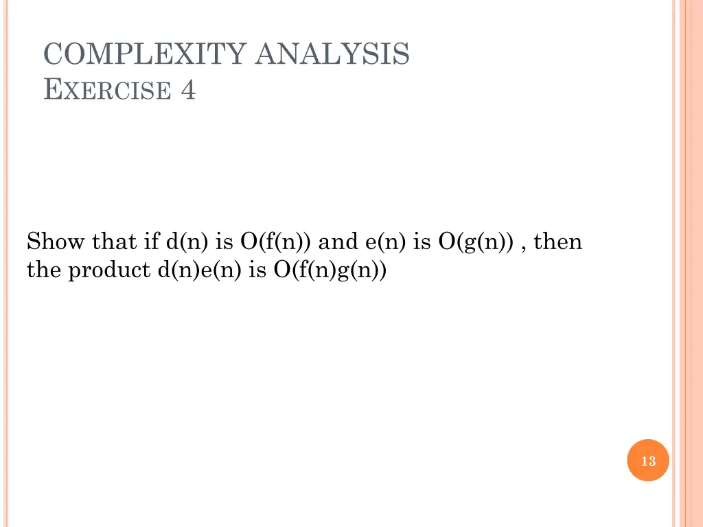 complexity analysis e xercise 4