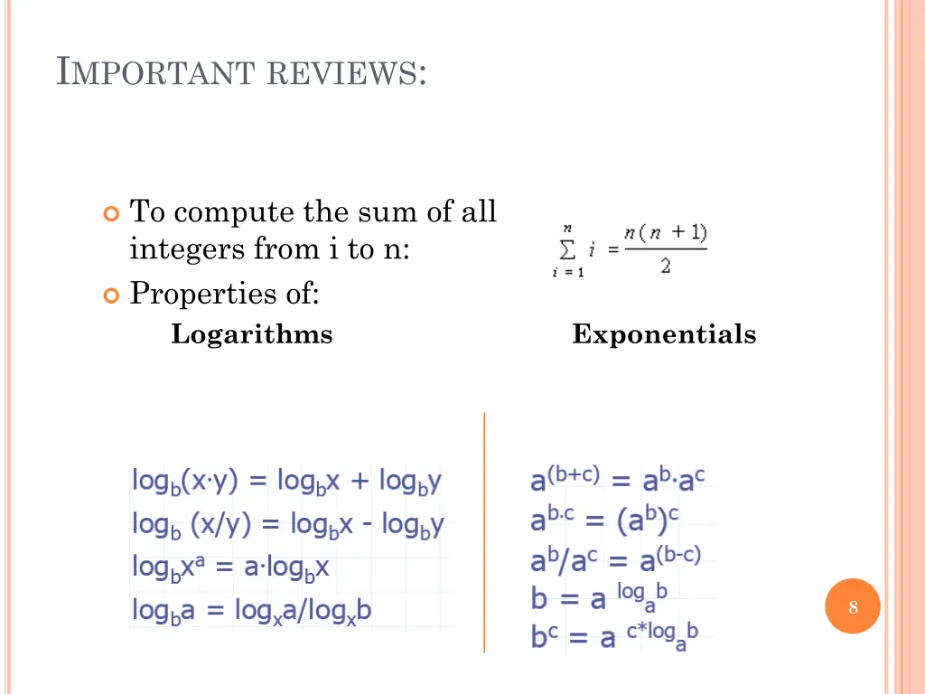 i mportant reviews