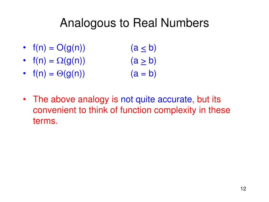 analogous to real numbers