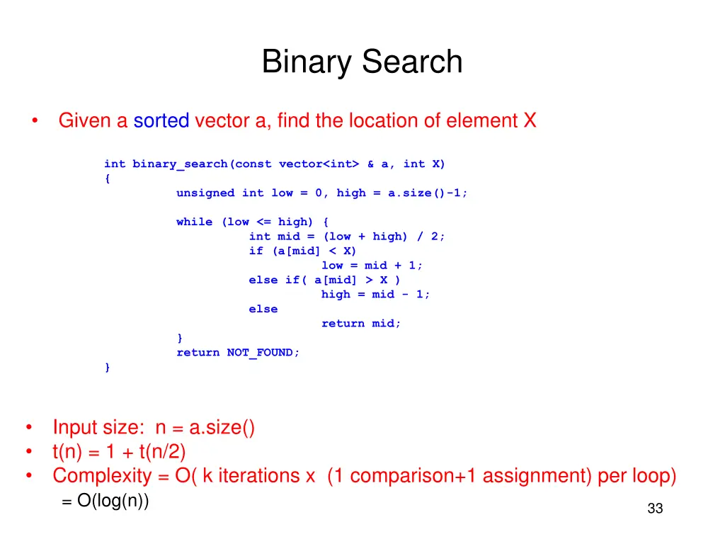 binary search