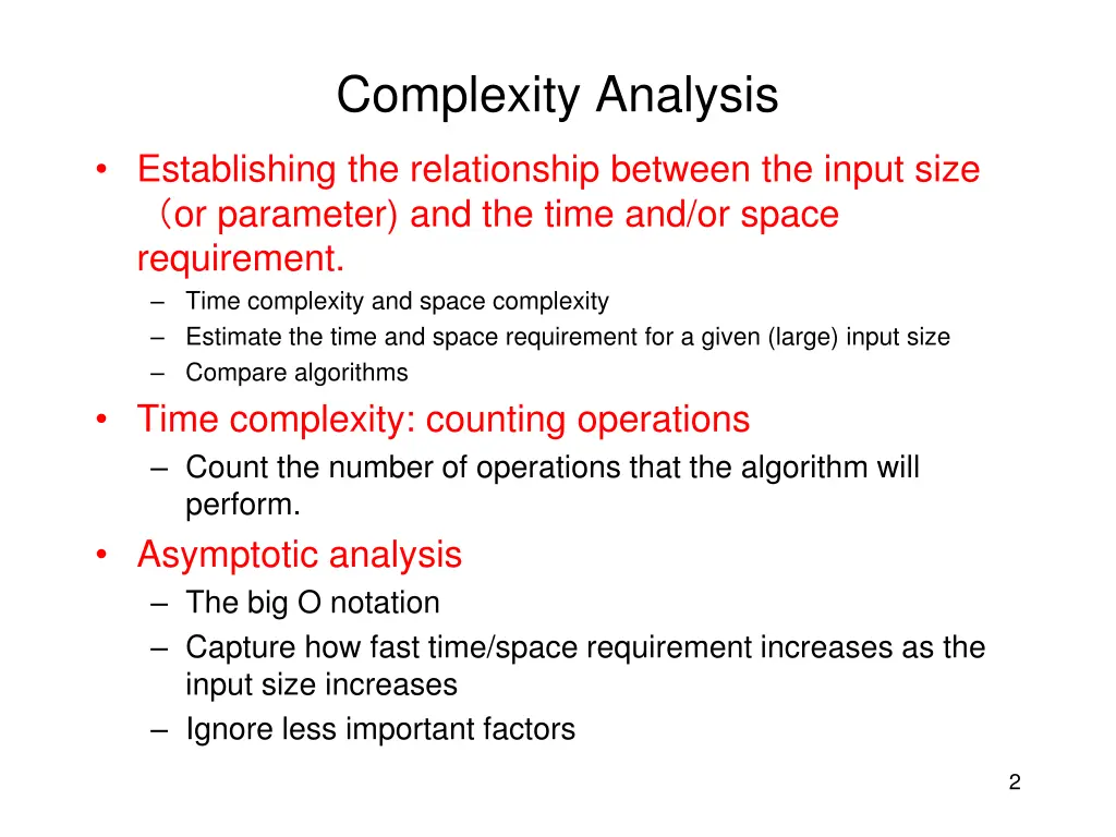 complexity analysis