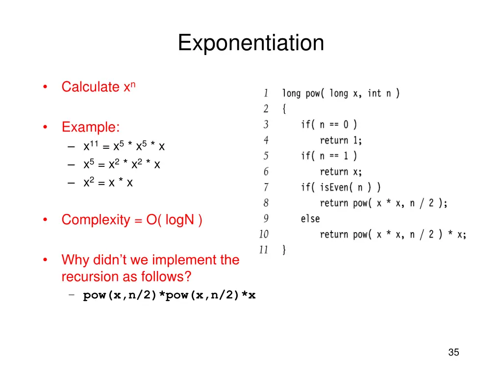 exponentiation