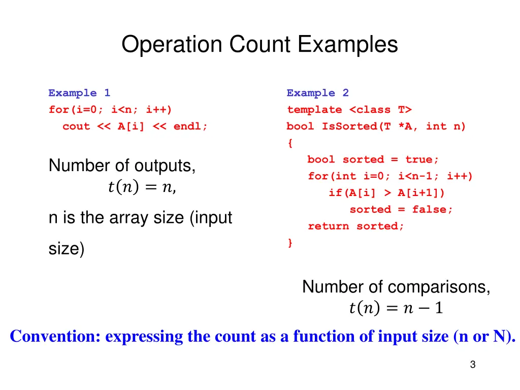 operation count examples