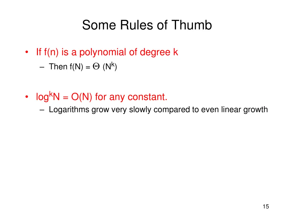 some rules of thumb