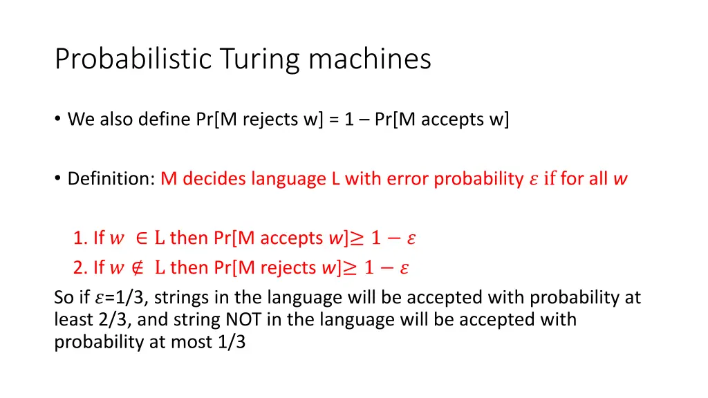probabilistic turing machines 2