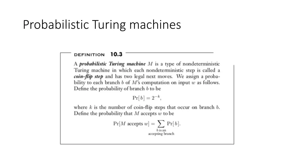 probabilistic turing machines
