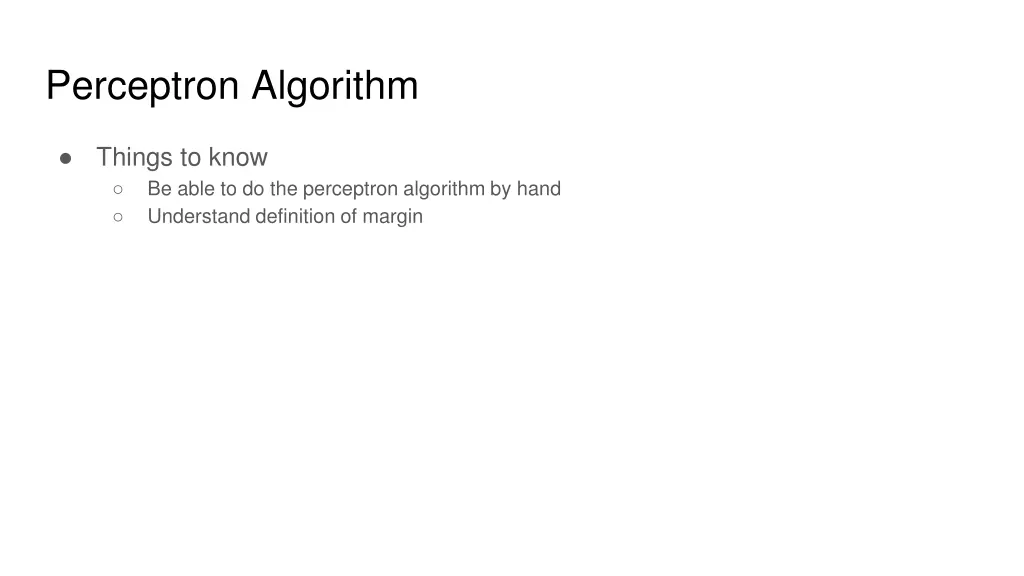 perceptron algorithm