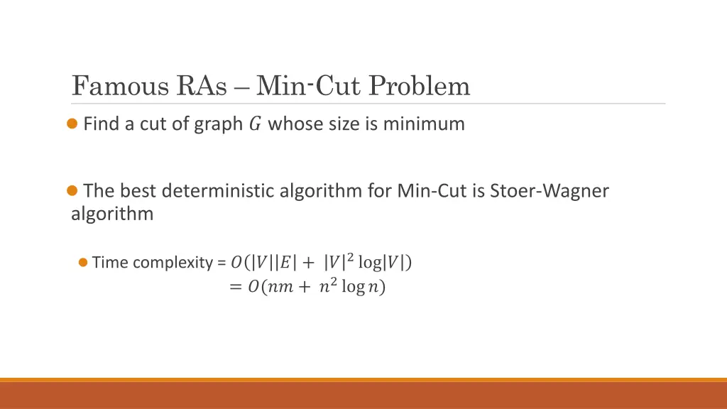 famous ras min cut problem
