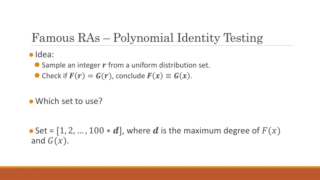 famous ras polynomial identity testing 1