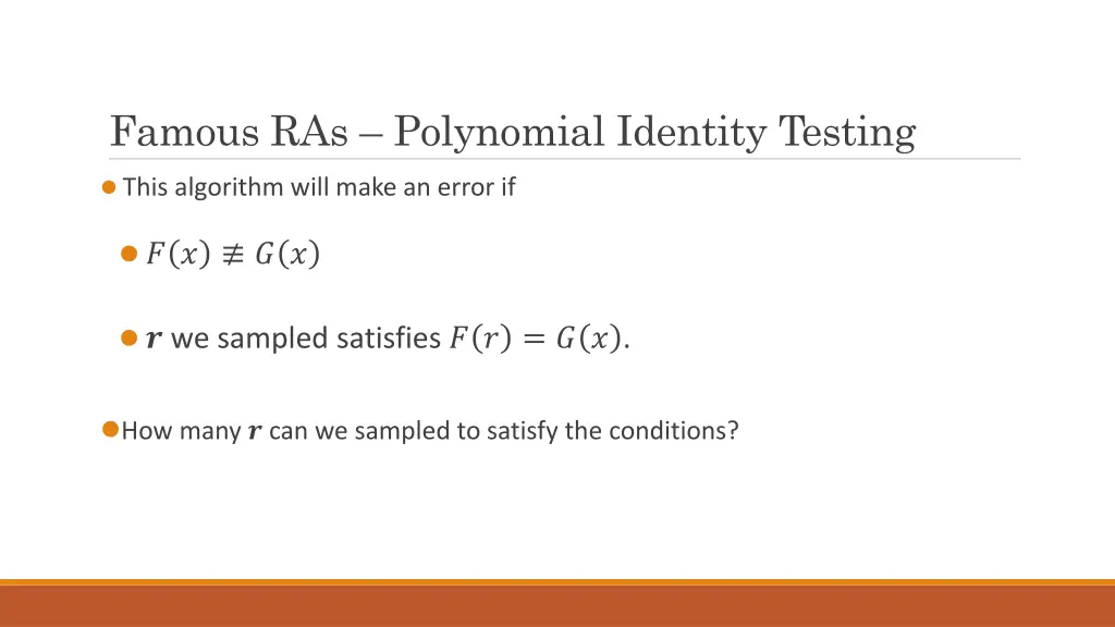 famous ras polynomial identity testing 2