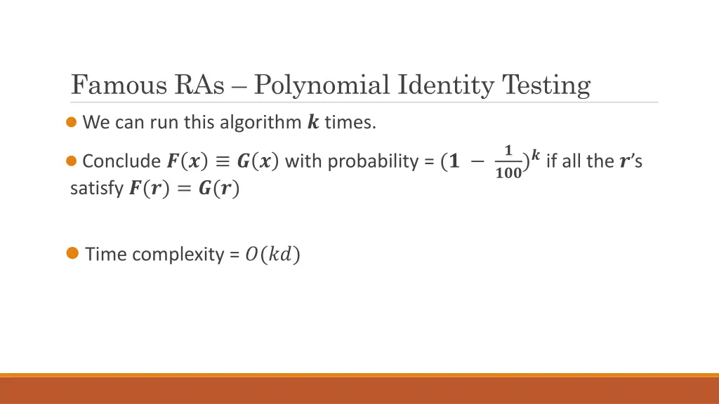 famous ras polynomial identity testing 4