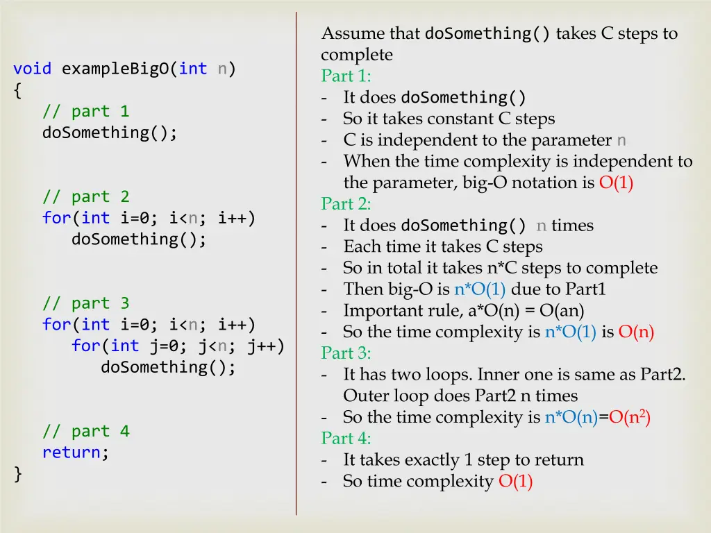 assume that dosomething takes c steps to complete