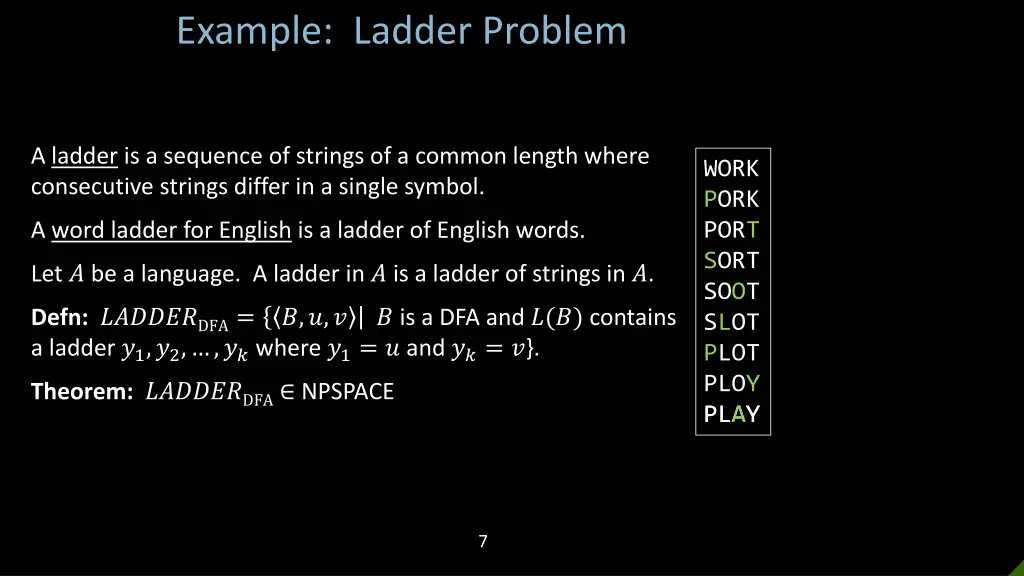 example ladder problem