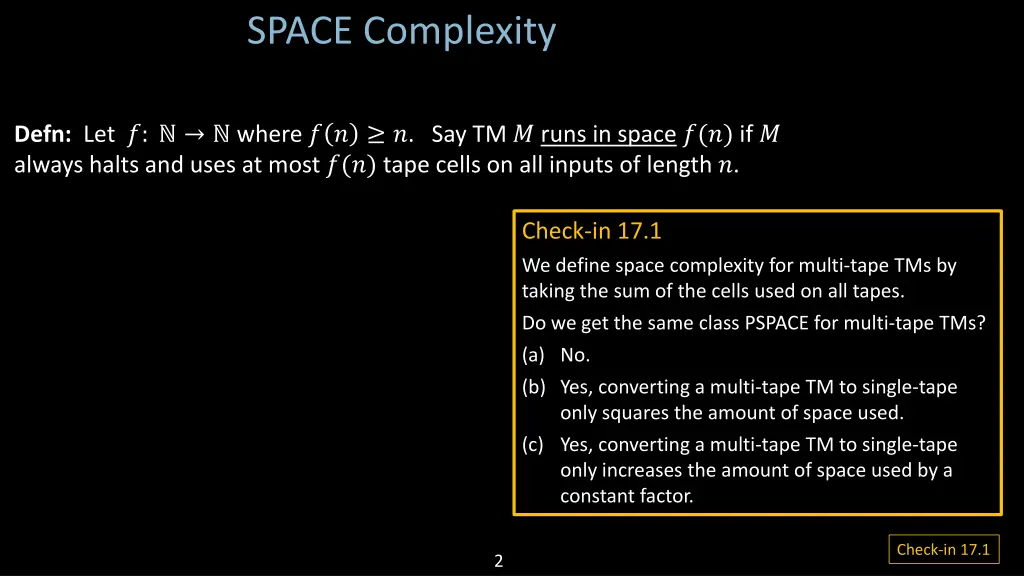 space complexity