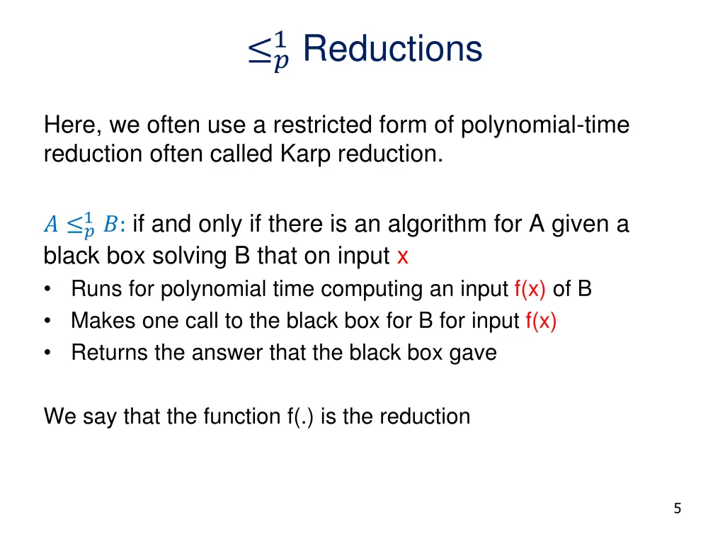 1 reductions