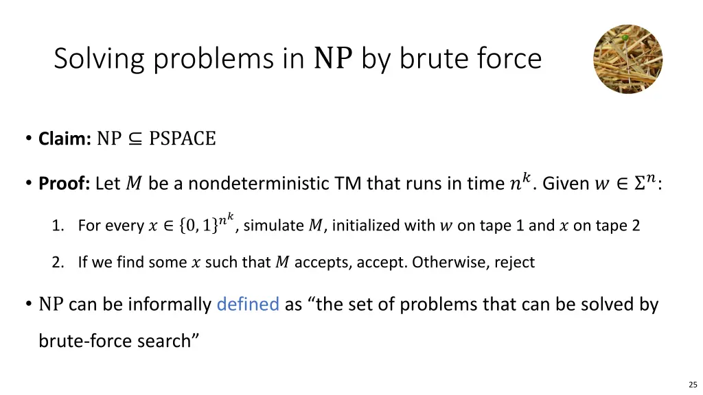 solving problems in np by brute force
