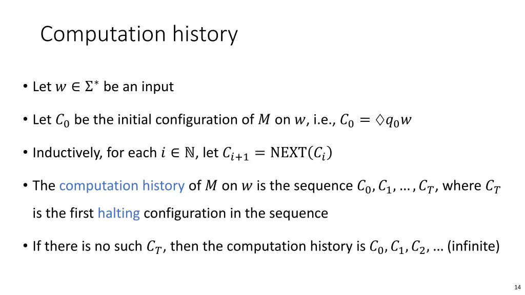 computation history
