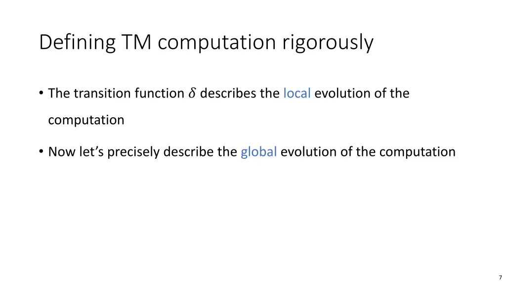 defining tm computation rigorously