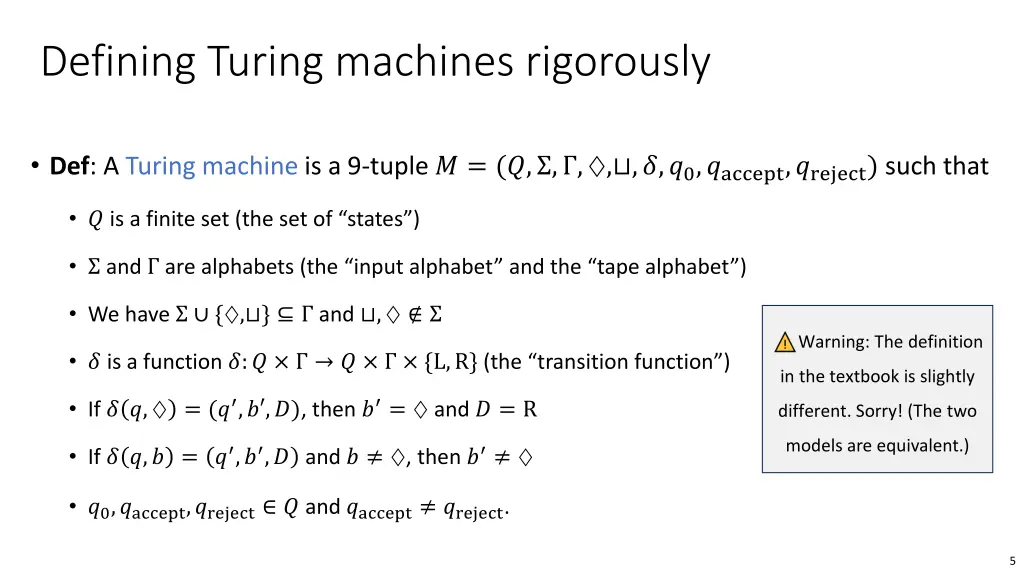 defining turing machines rigorously