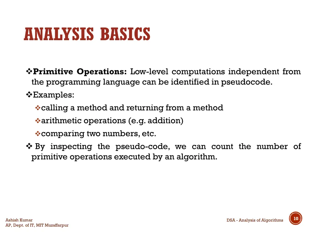 analysis basics