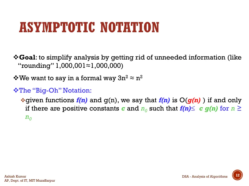 asymptotic notation