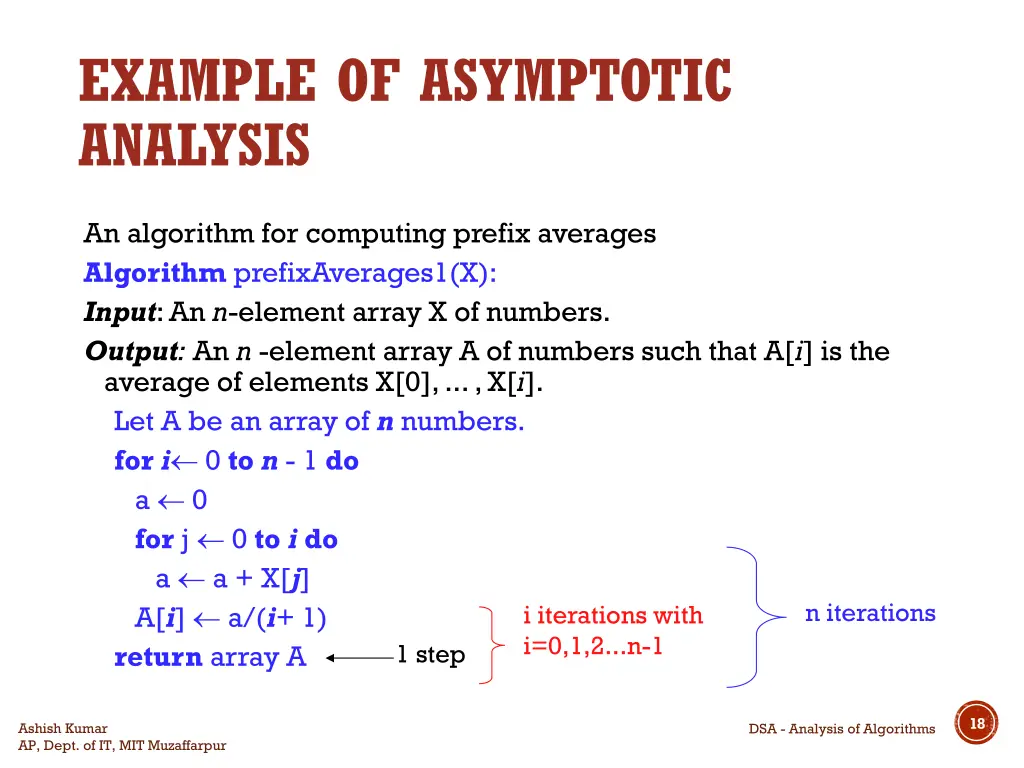 example of asymptotic analysis