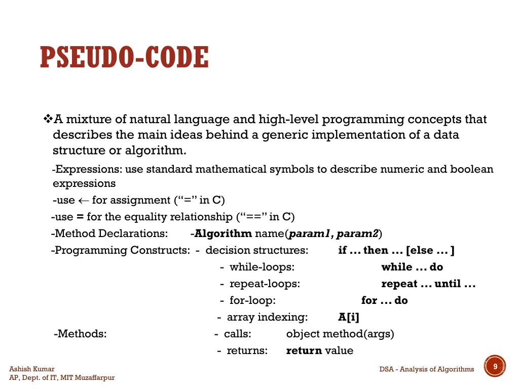pseudo code 1