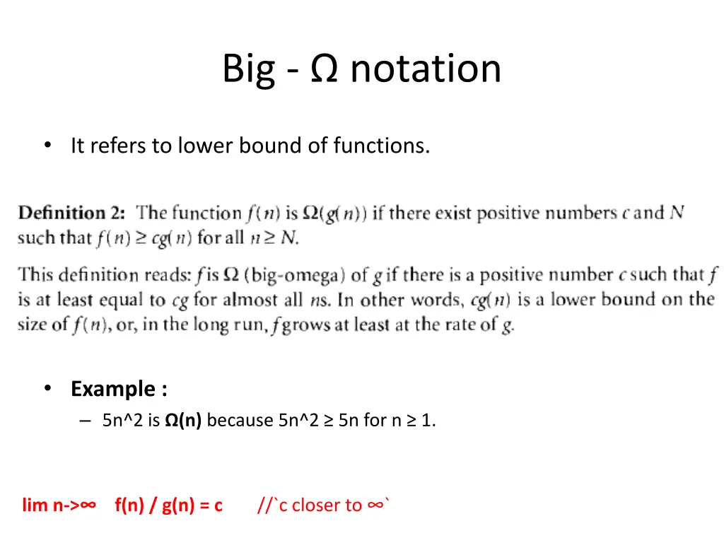 big notation