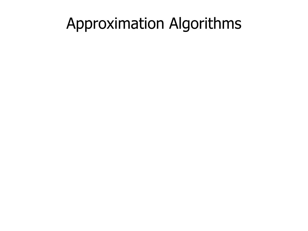 approximation algorithms